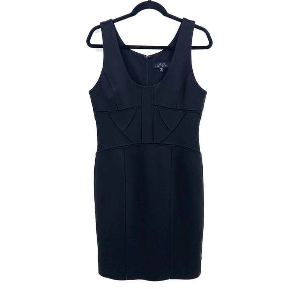 ROBERT RODRIGUEZ Black Sleeveless Scoop Neck Patch Detail Cocktail Dress Size 12 - Picture 1 of 6